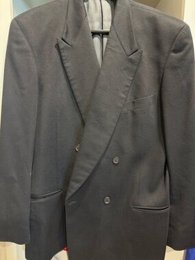 Giorgio Armani Double-Breasted Black Suit Jacket